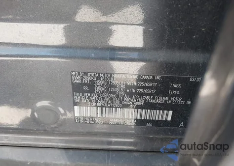 2020 Toyota Rav4 Xle from USA, damaged, VIN 2T3P1RFV3LW112620